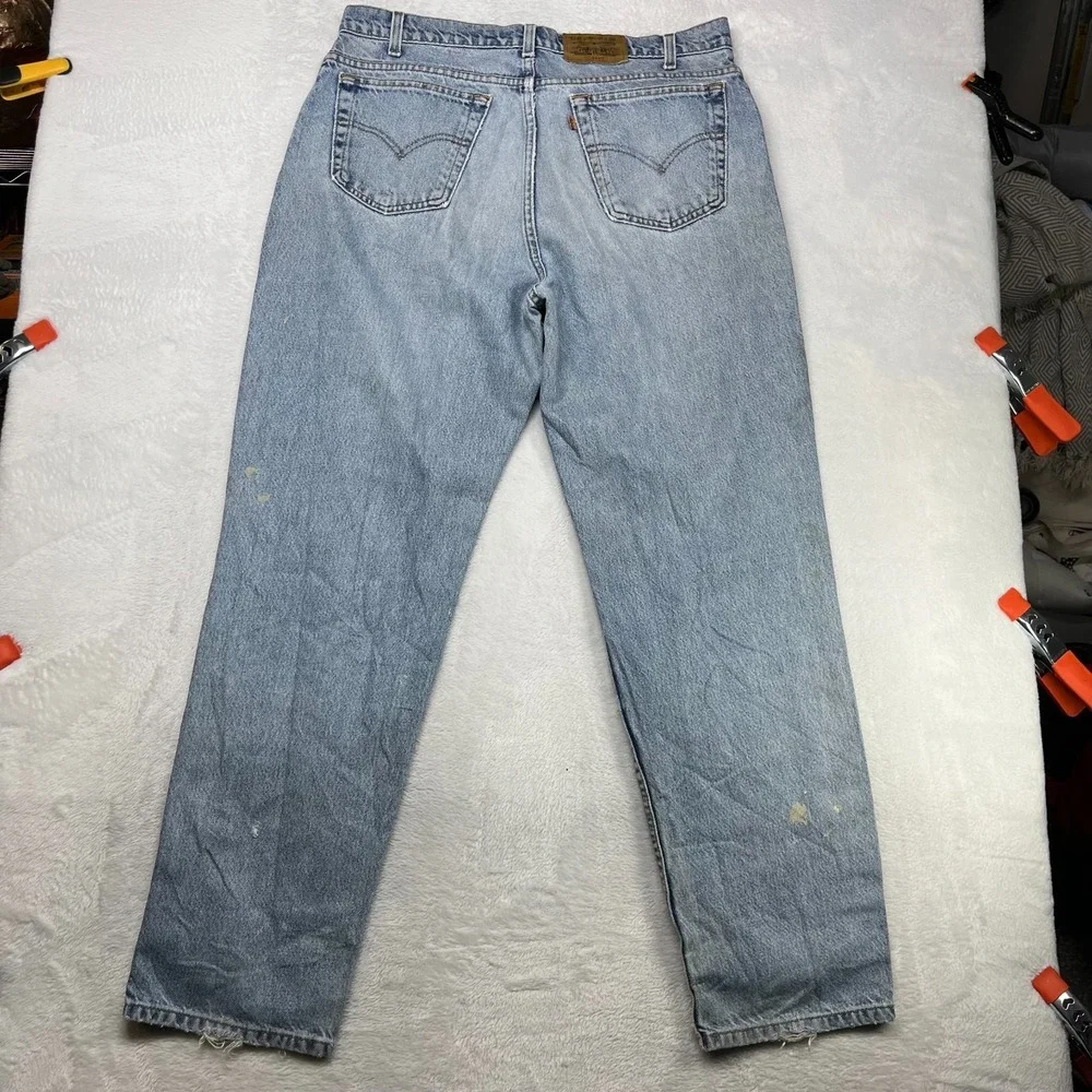 Levi's Strauss Signature 545 Loose Fit Jeans Men's Blue Denim Distressed - 35X31
